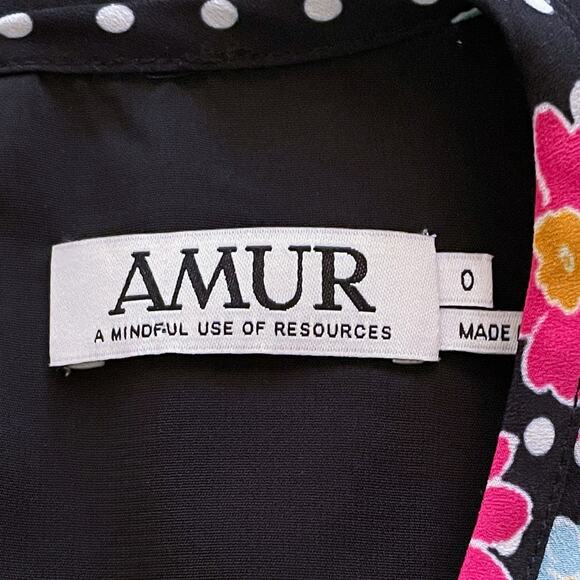 Amur NWT Dalilah Polka Dot Floral Mini Dress 0 - Picture 5 of 7